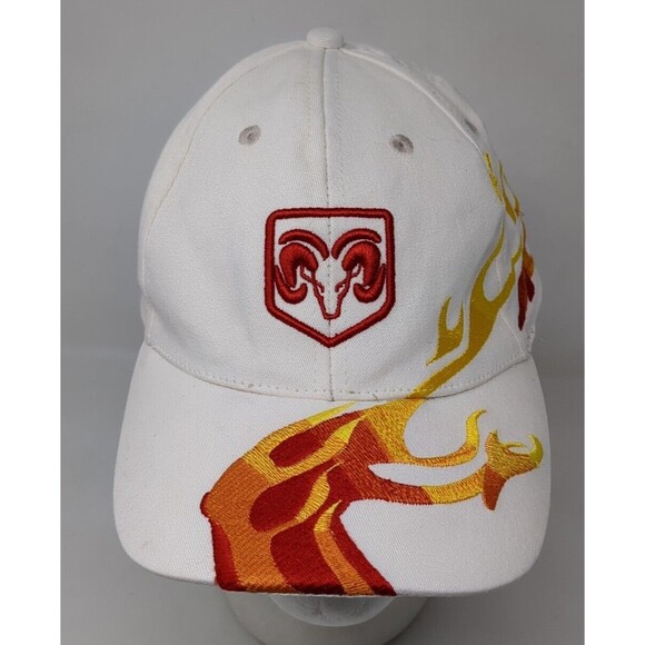 Vintage Dodge Ram Truck Y2K Flames Fire Baseball Cap Hat Royal‎ Gate Embroidered - Picture 1 of 6
